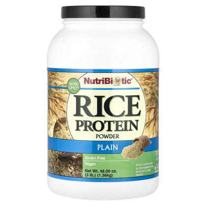 NutriBiotic, Rice Protein Powder, Plain, 3 lb (1.36 kg)