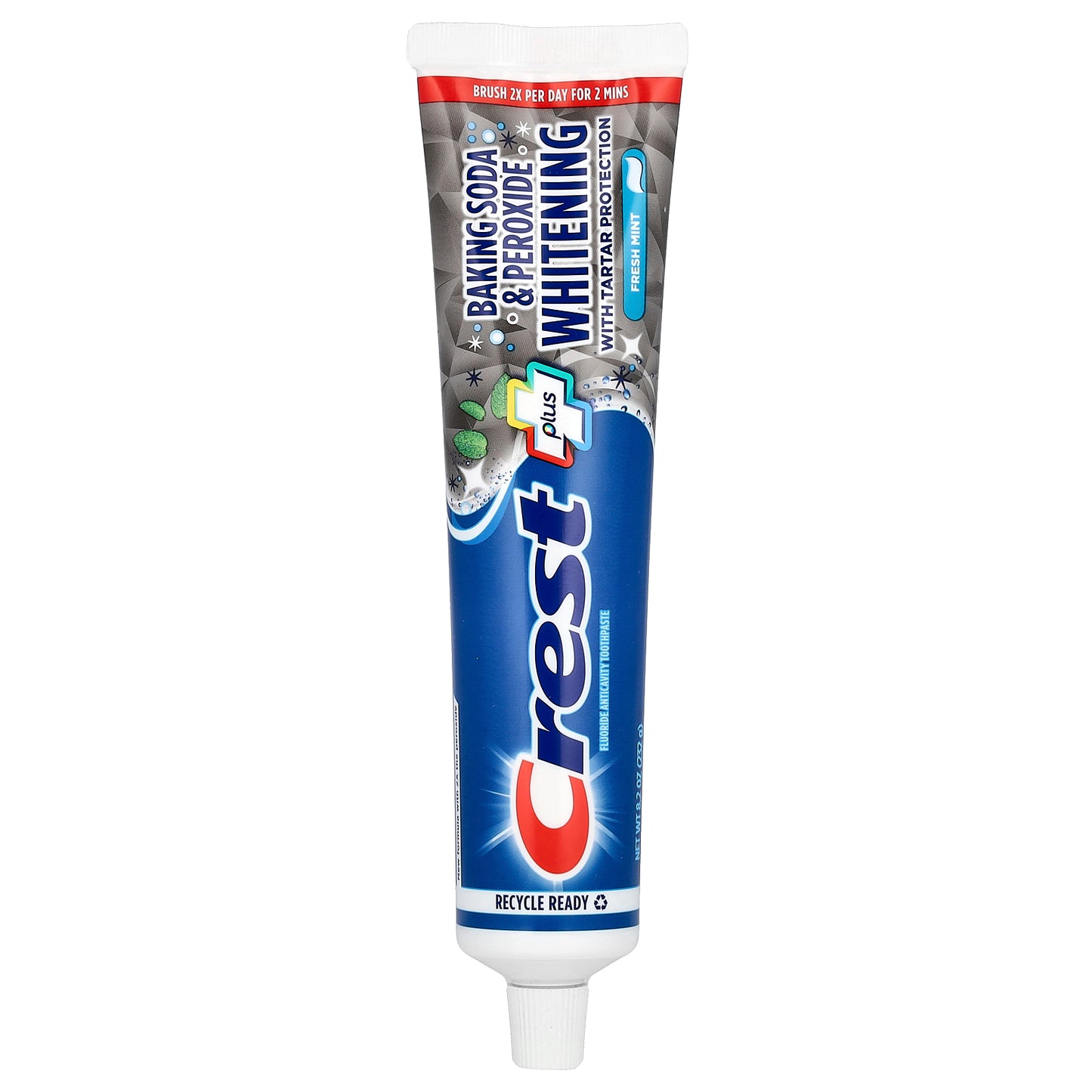 Crest, Plus, Fluoride Toothpaste, Baking Soda & Peroxide Whitening, Fresh Mint, 8.2 oz (232 g)