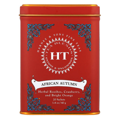 Harney & Sons, HT Tea Blends, African Autumn, Caffeine-Free, 20 Sachets, 1.4 oz (40 g)