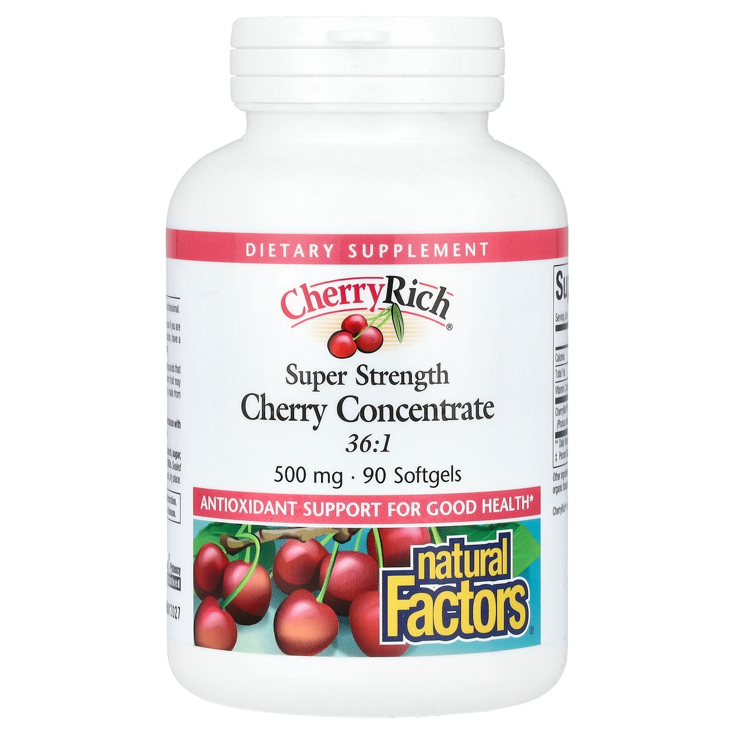 Natural Factors, Cherry Rich, Super Strength Cherry Concentrate, 500 mg, 90 Softgels