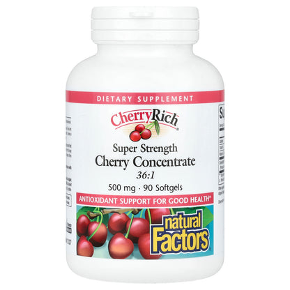 Natural Factors, Cherry Rich, Super Strength Cherry Concentrate, 500 mg, 90 Softgels