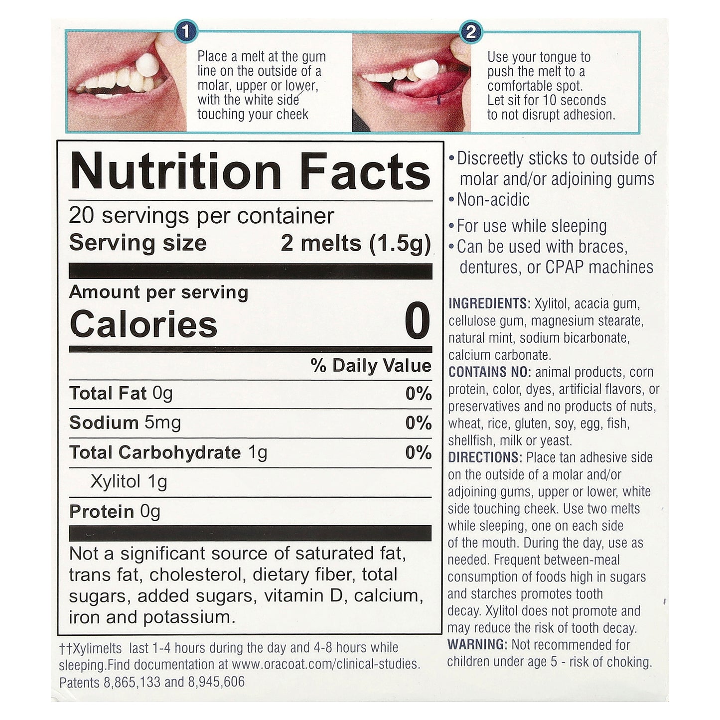 OraCoat, XyliMelts® Dry Mouth, Mild-Mint, 40 Melts