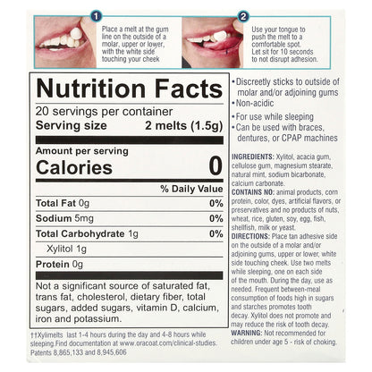 OraCoat, XyliMelts® Dry Mouth, Mild-Mint, 40 Melts
