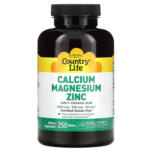 Country Life, Calcium Magnesium Zinc, 250 Tablets