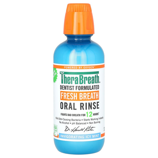 TheraBreath, Fresh Breath Oral Rinse, Invigorating Icy Mint, 16 fl oz (473 ml)