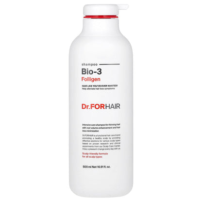 Dr.ForHair, Folligen Shampoo, Bio-3 , 16.91 fl oz (500 ml)