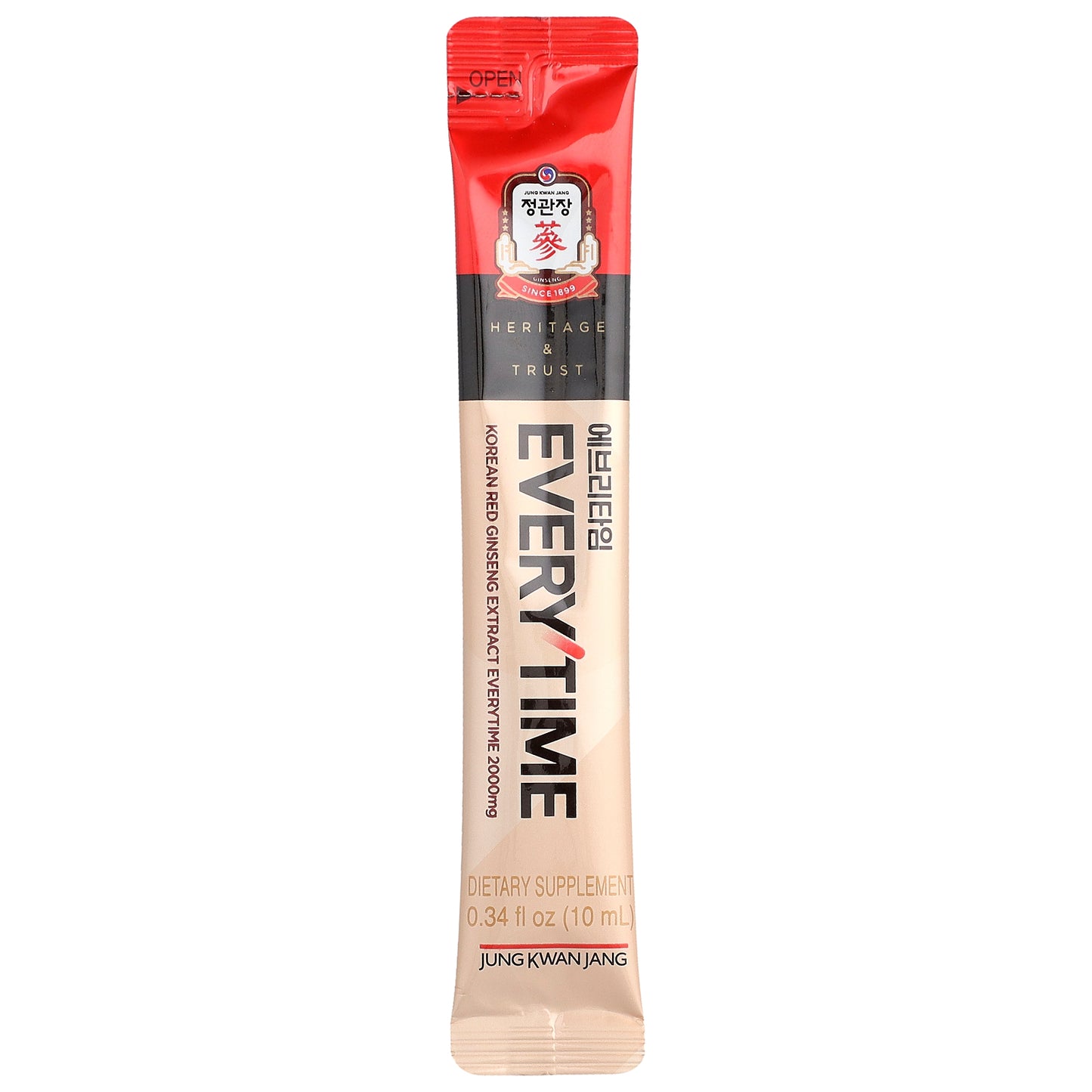 JungKwanJang, Korean Red Ginseng Extract, Everytime, 10 Sticks, 0.34 fl oz (10 ml) Each
