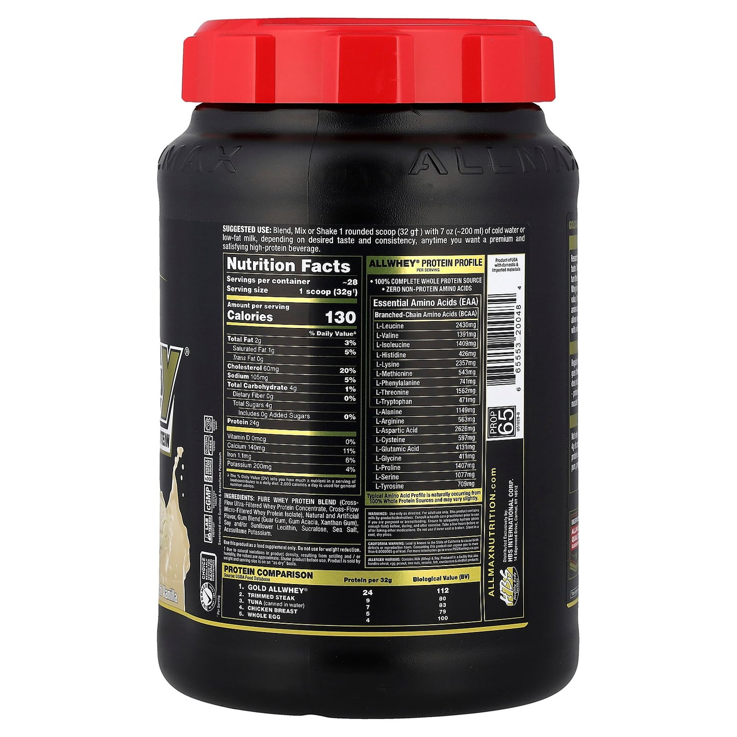 ALLMAX, GOLD ALLWHEY®, Premium Whey Protein, French Vanilla, 2 lbs (907 g)