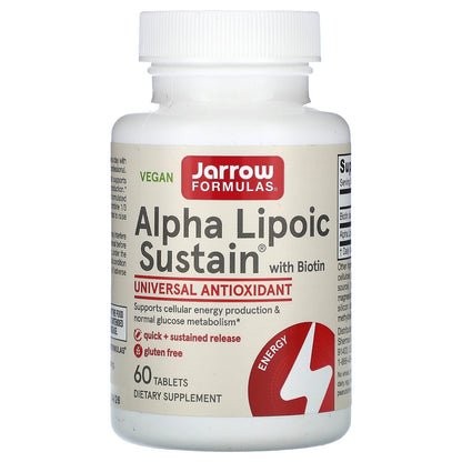 Jarrow Formulas, Alpha Lipoic Sustain with Biotin, 60 Tablets