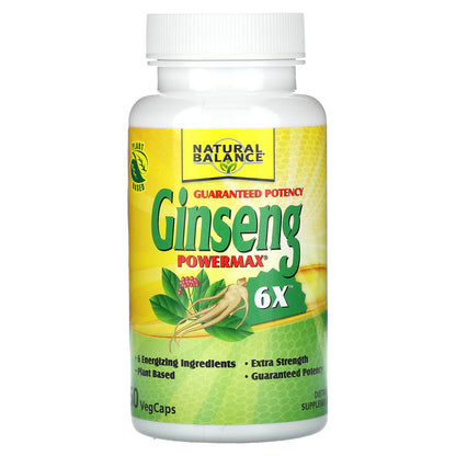 Natural Balance, Ginseng Powermax 6X, 50 VegCaps