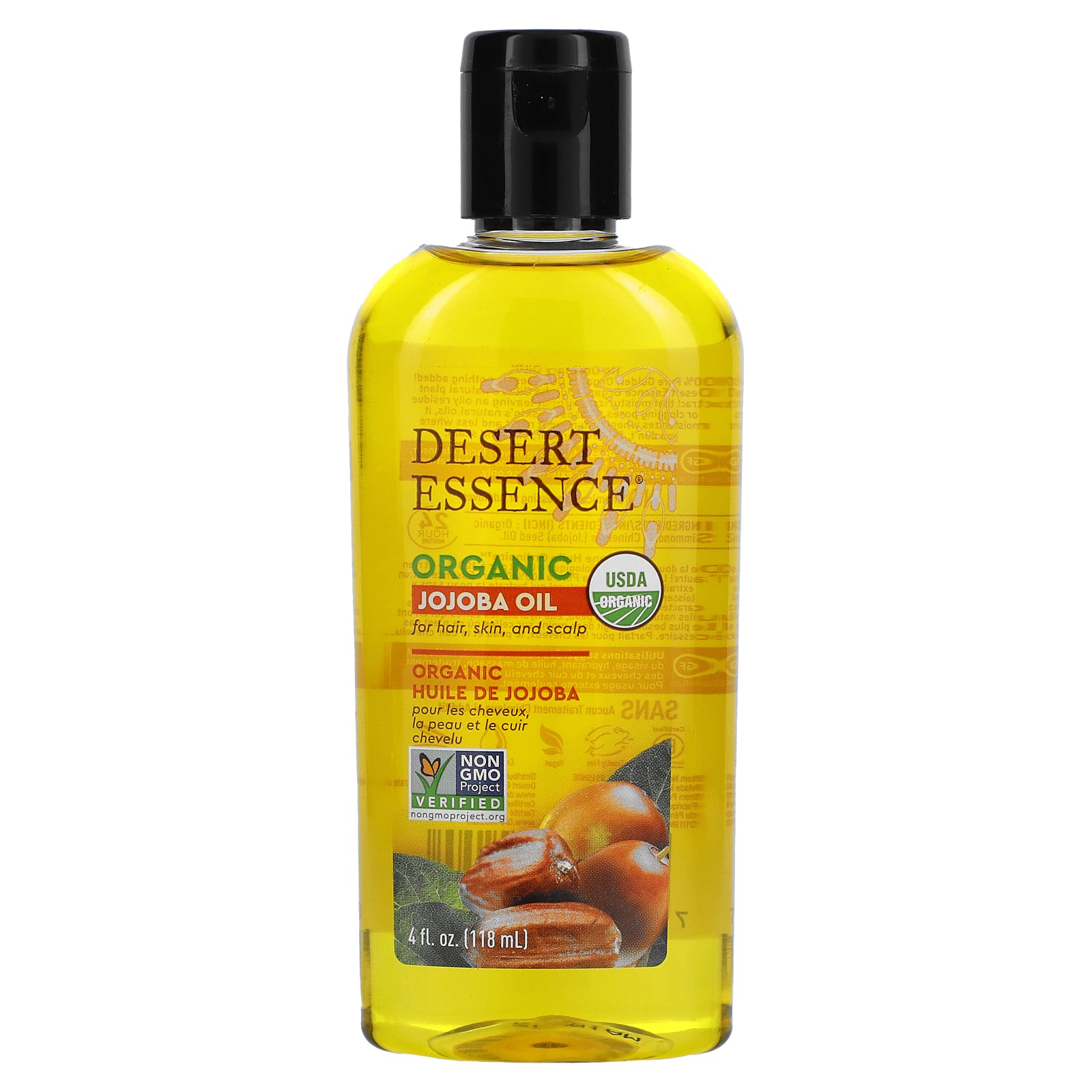 Desert Essence, Organic Jojoba Oil, 4 fl oz (118 ml)