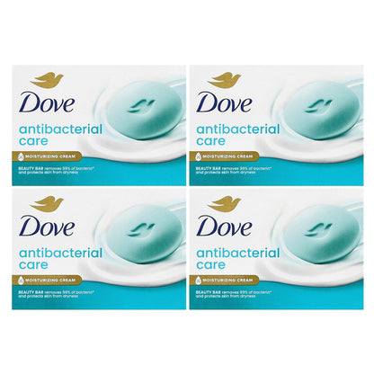 Dove, Antibacterial Care Beauty Bar Soap, 4 Bars, 3.75 oz (106 g) Each