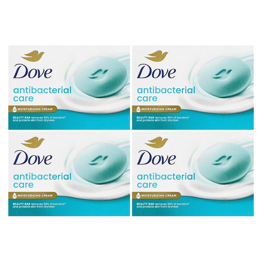 Dove, Antibacterial Care Beauty Bar Soap, 4 Bars, 3.75 oz (106 g) Each