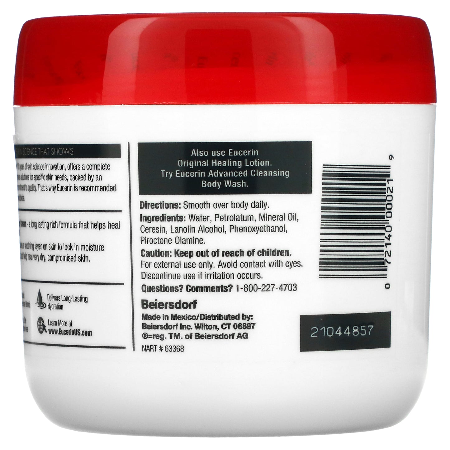 Eucerin, Original Healing Cream, Extremely Dry, Compromised Skin, Fragrance Free, 16 oz (454 g)