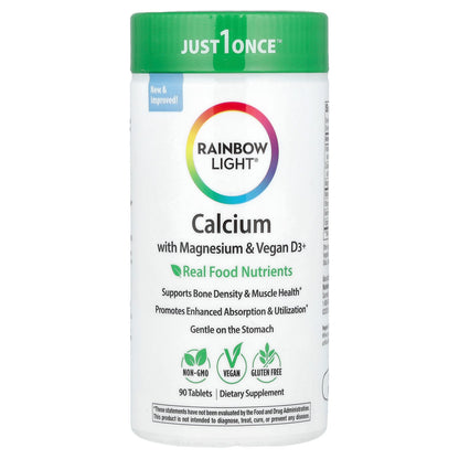 Rainbow Light, Calcium with Magnesium & Vitamin D3+, 90 Tablets