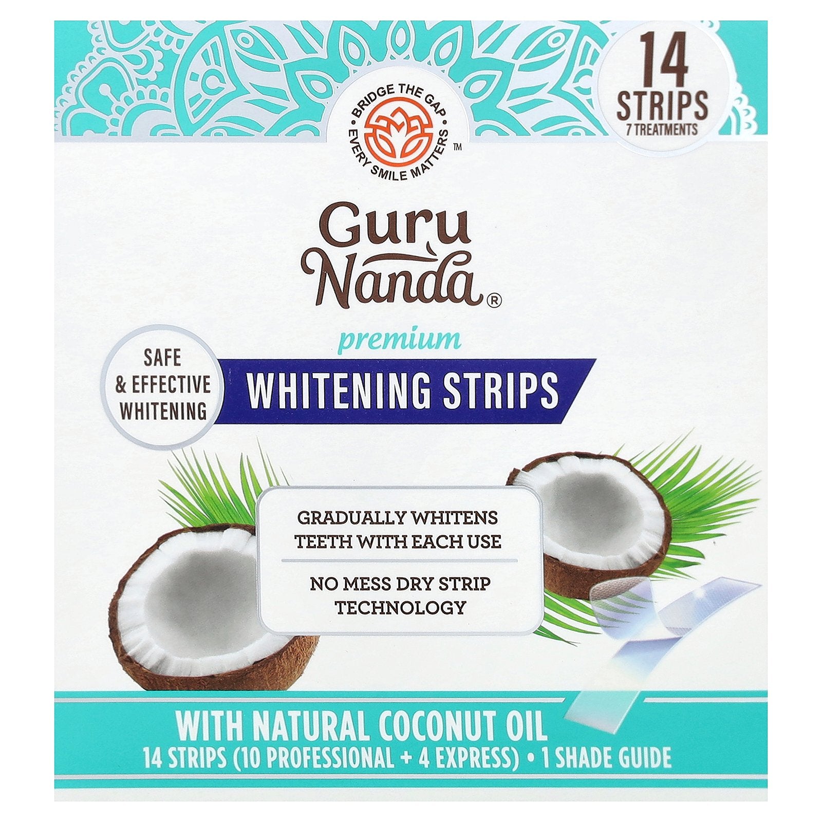 GuruNanda, Premium Whitening Strips, 14 Strips