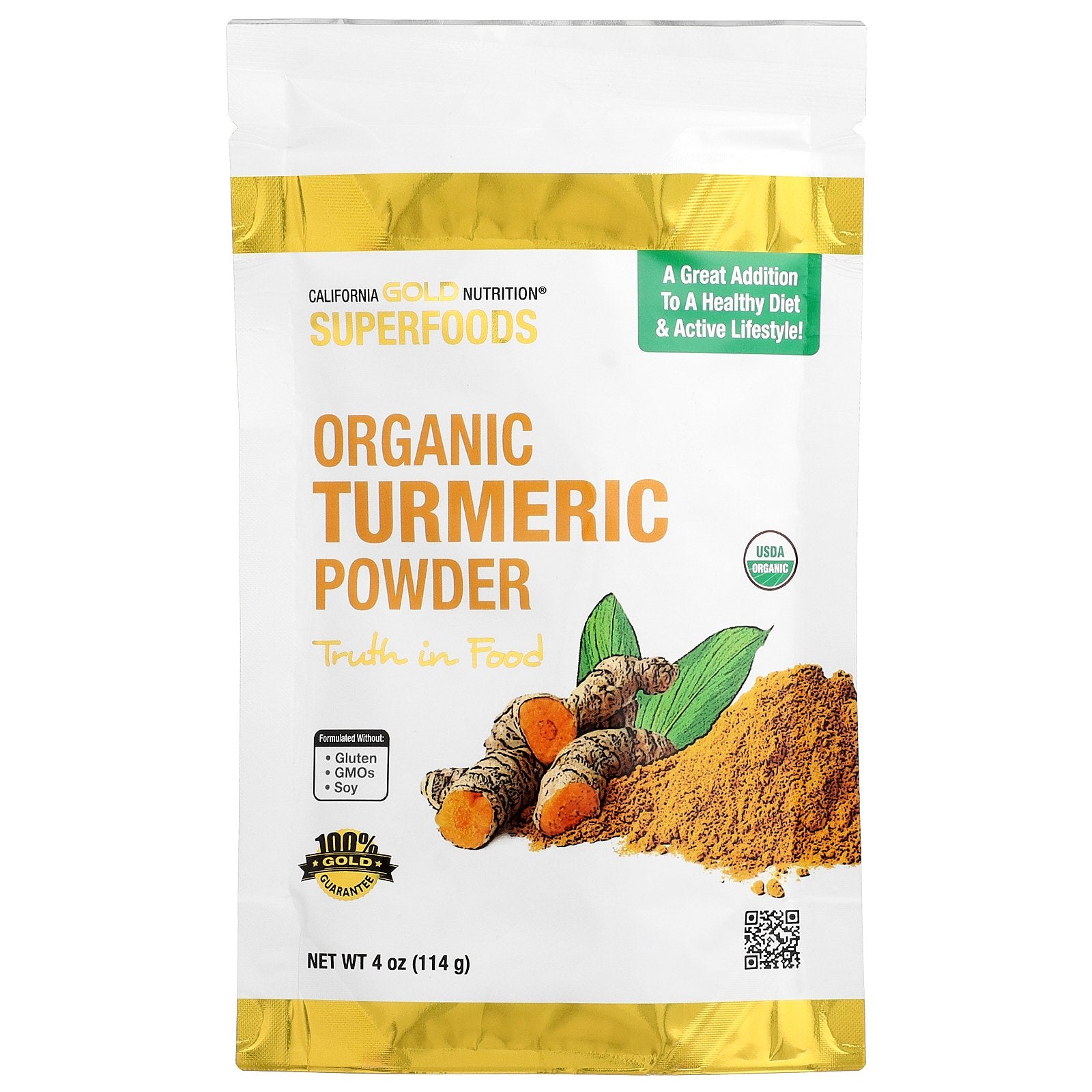 California Gold Nutrition, Superfoods, Organic Turmeric Powder, 4 oz (114 g)