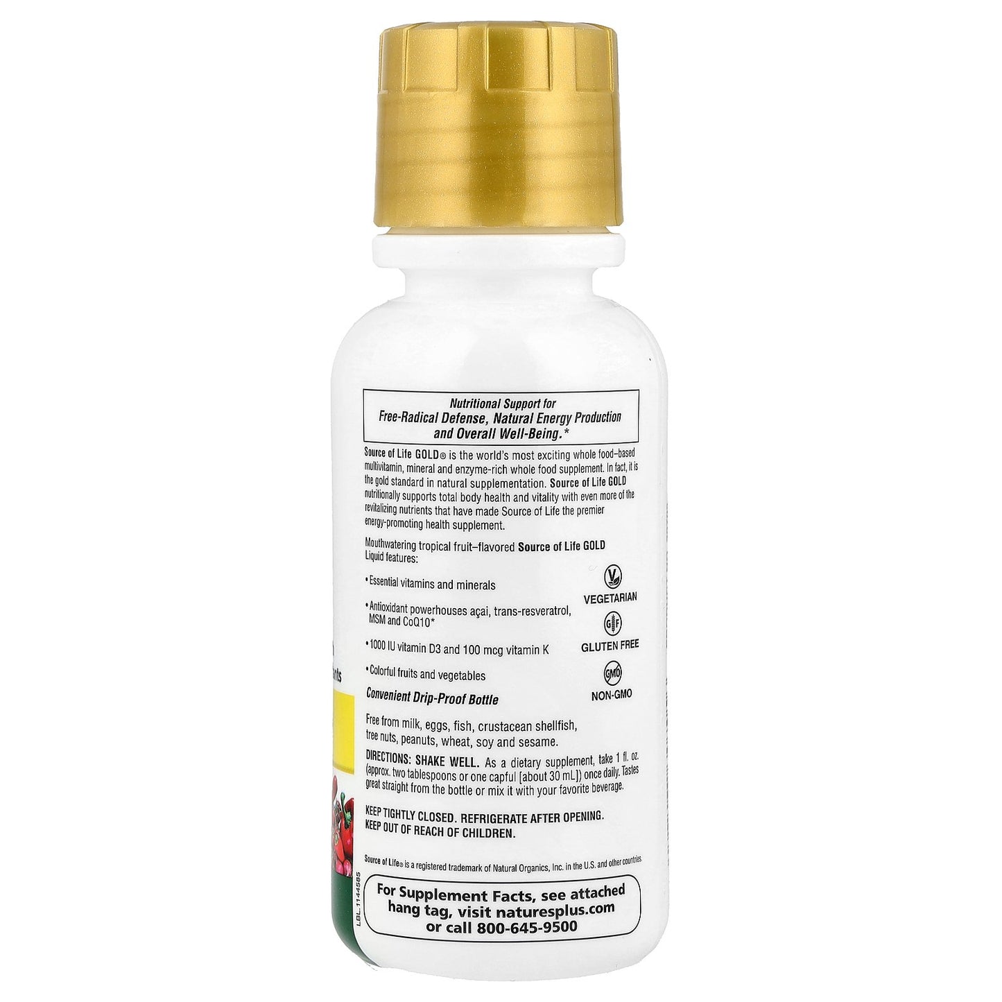 NaturesPlus, Source of Life, Gold® Liquid, Tropical Fruit, 8 fl oz (240 ml)