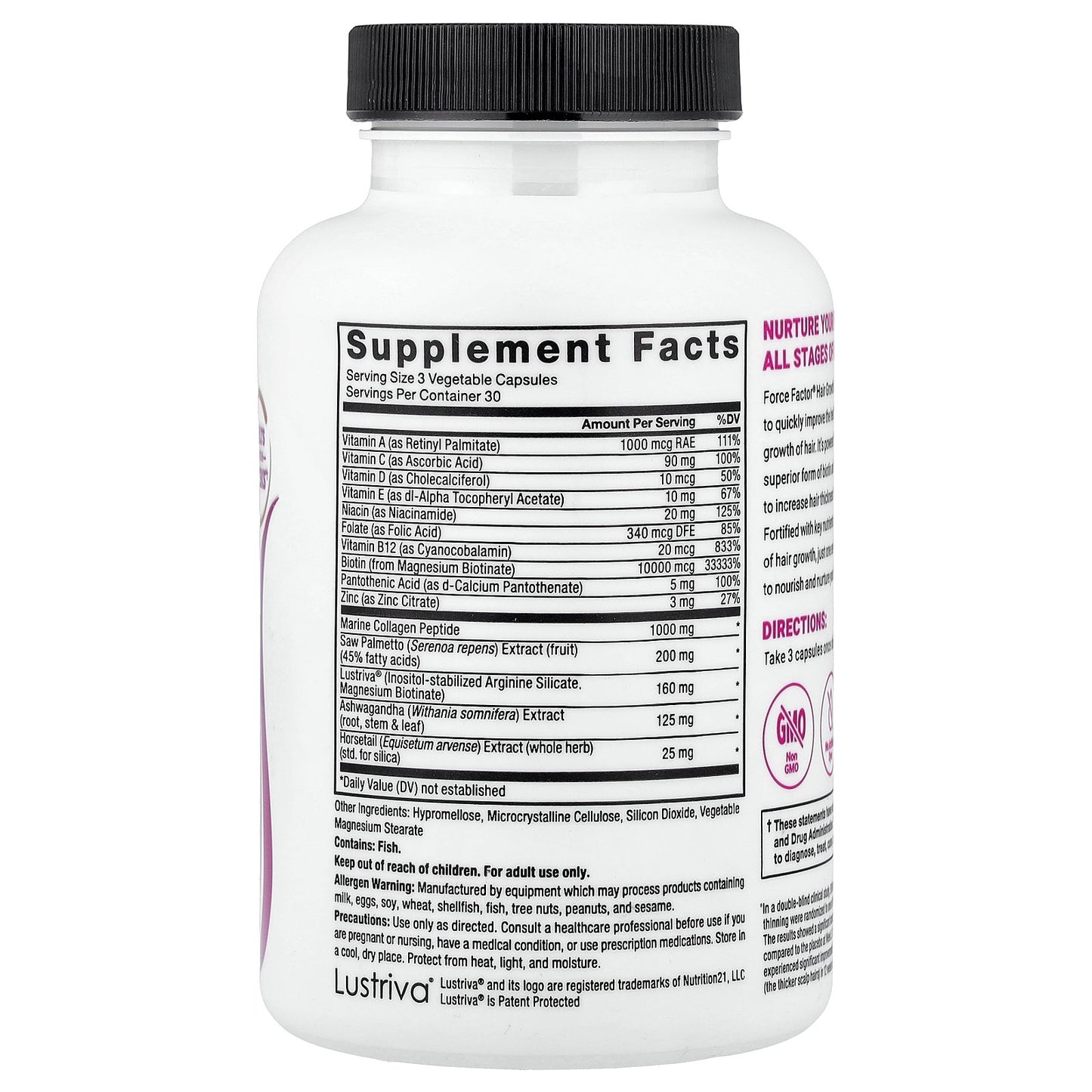 Force Factor, Hair Growth Accelerator With Lustriva®, 90 Vegetable Capsules