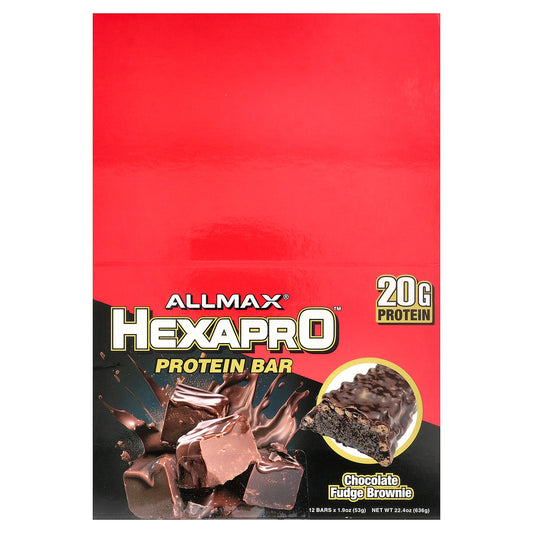 ALLMAX, Hexapro™, Protein Bar, Chocolate Fudge Brownie, 12 Bars, 1.9 oz (53 g) Each
