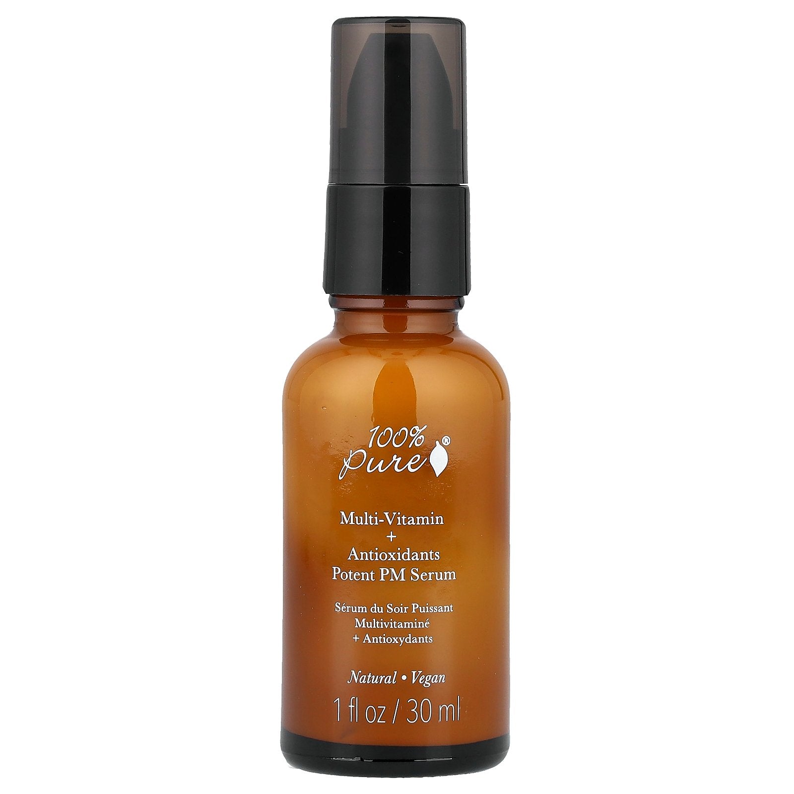 100% PURE, Multi-Vitamin + Antioxidants Potent PM Serum, 1 fl oz (30 ml)