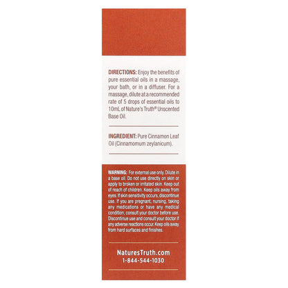 Nature's Truth, Pure Essential Oil, Warming Cinnamon, 0.51 fl oz (15 ml)