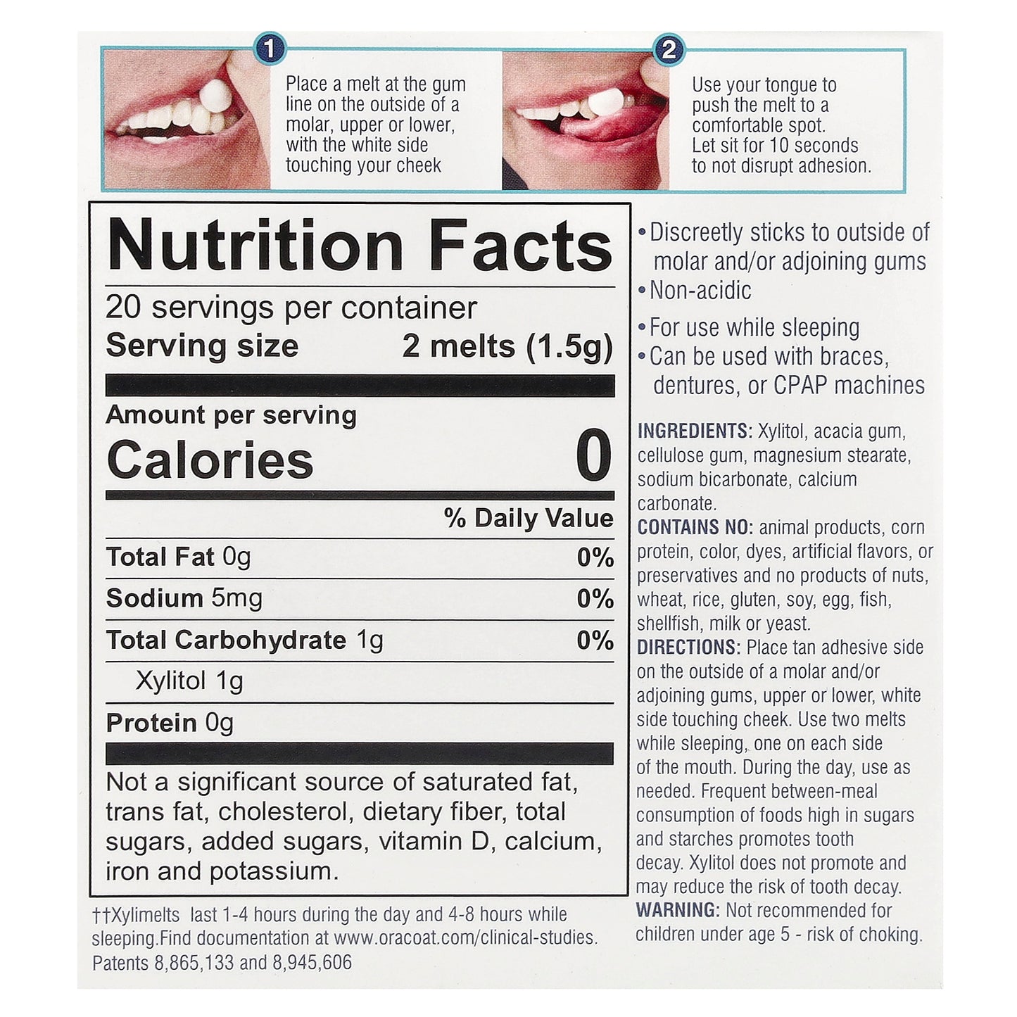 OraCoat, XyliMelts® Dry Mouth, Slightly-Sweet, 40 Melts