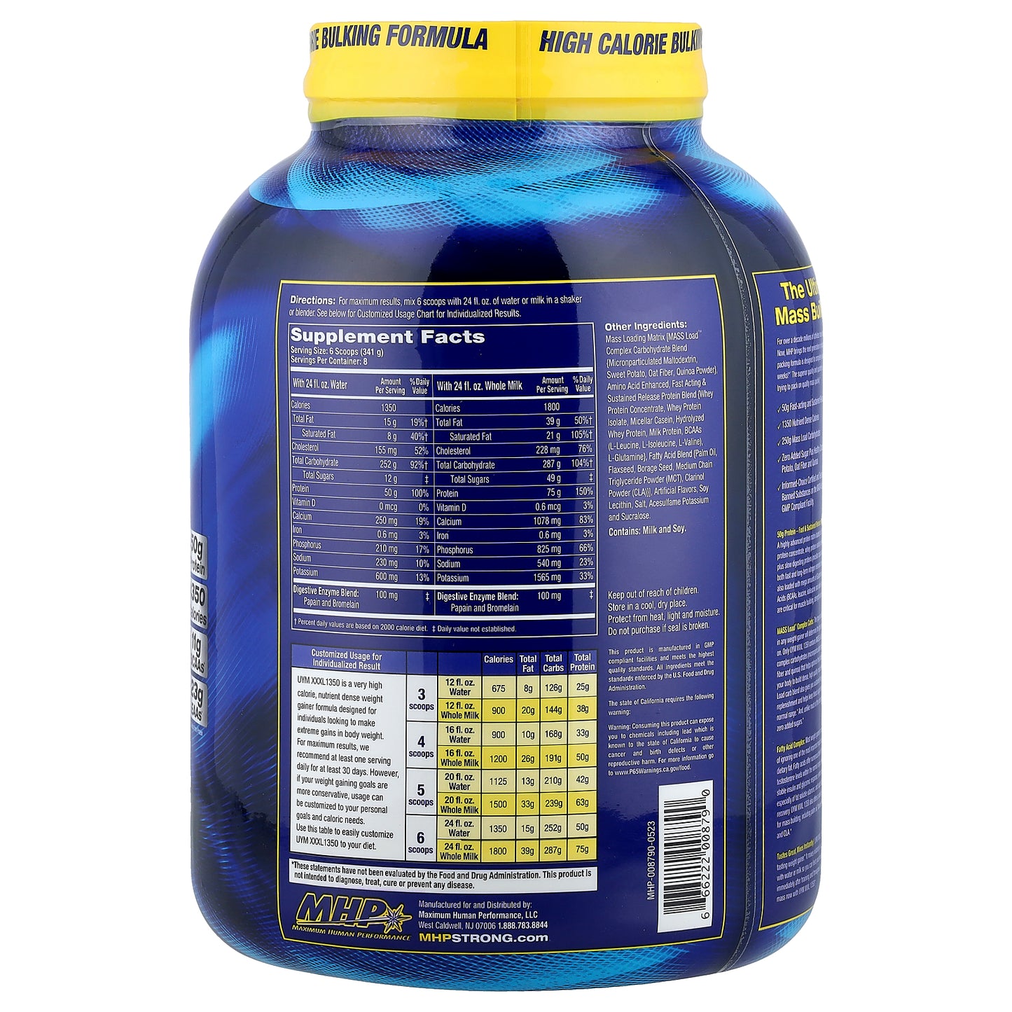 MHP, Up Your Mass® XXXL 1350, French Vanilla Creme, 6 lbs (2,728 g)