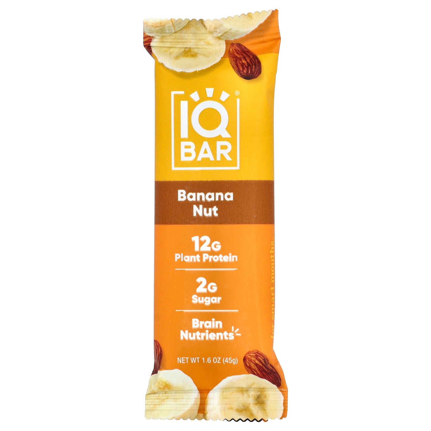 IQBAR, Plant Protein Bar, Banana Nut, 12 Bars, 1.6 oz (45 g) Each