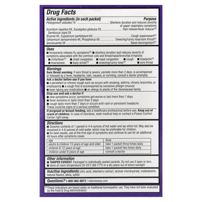 Nature's Way, Sambucus®, Cold + Flu Relief, Elderberry Hot Drink, Ages 6+, Lemon, 10 Packets, 0.186 oz (5.3 g) Each