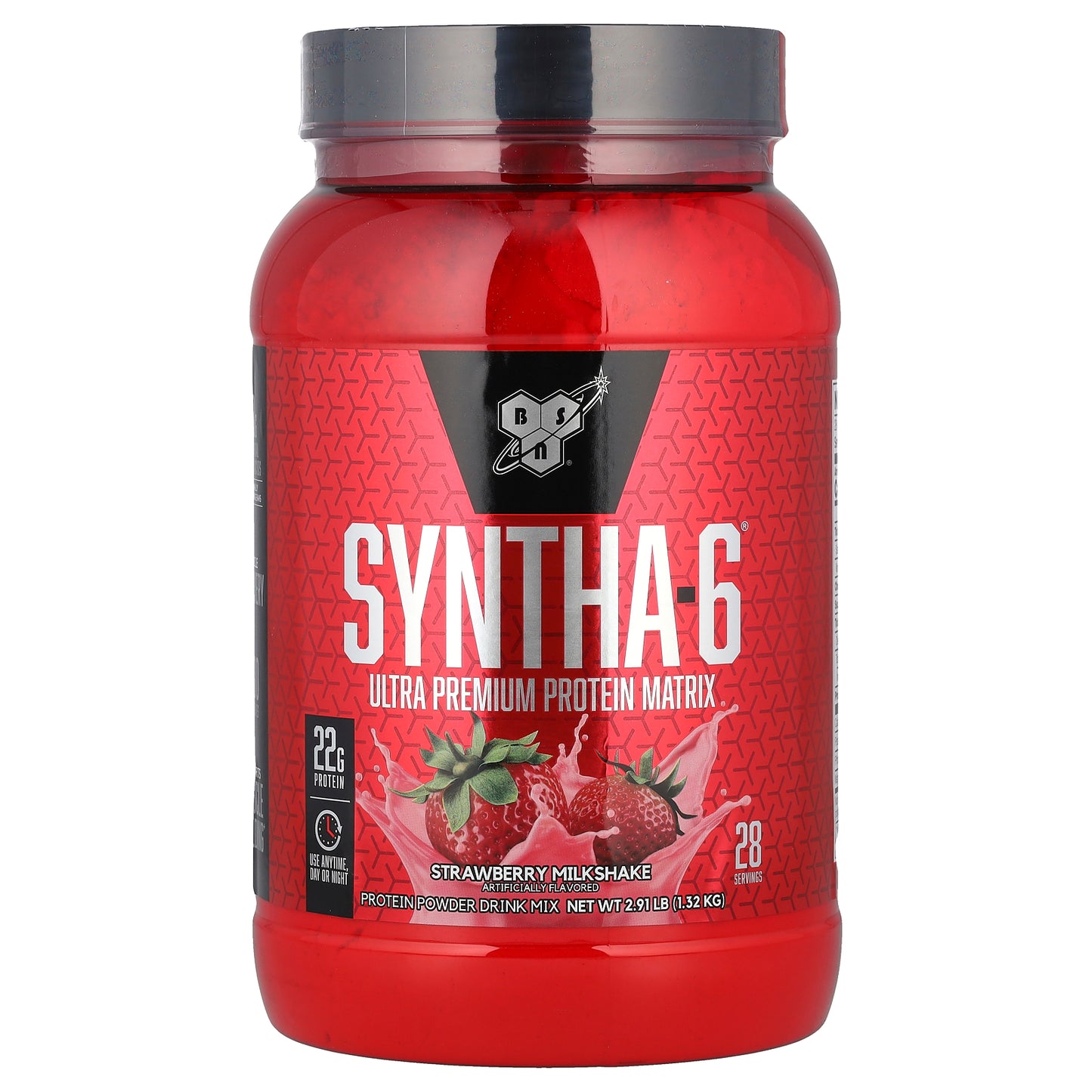 BSN, Syntha-6®, Ultra Premium Protein Matrix, Strawberry Milkshake, 2.91 lbs (1.32 kg)