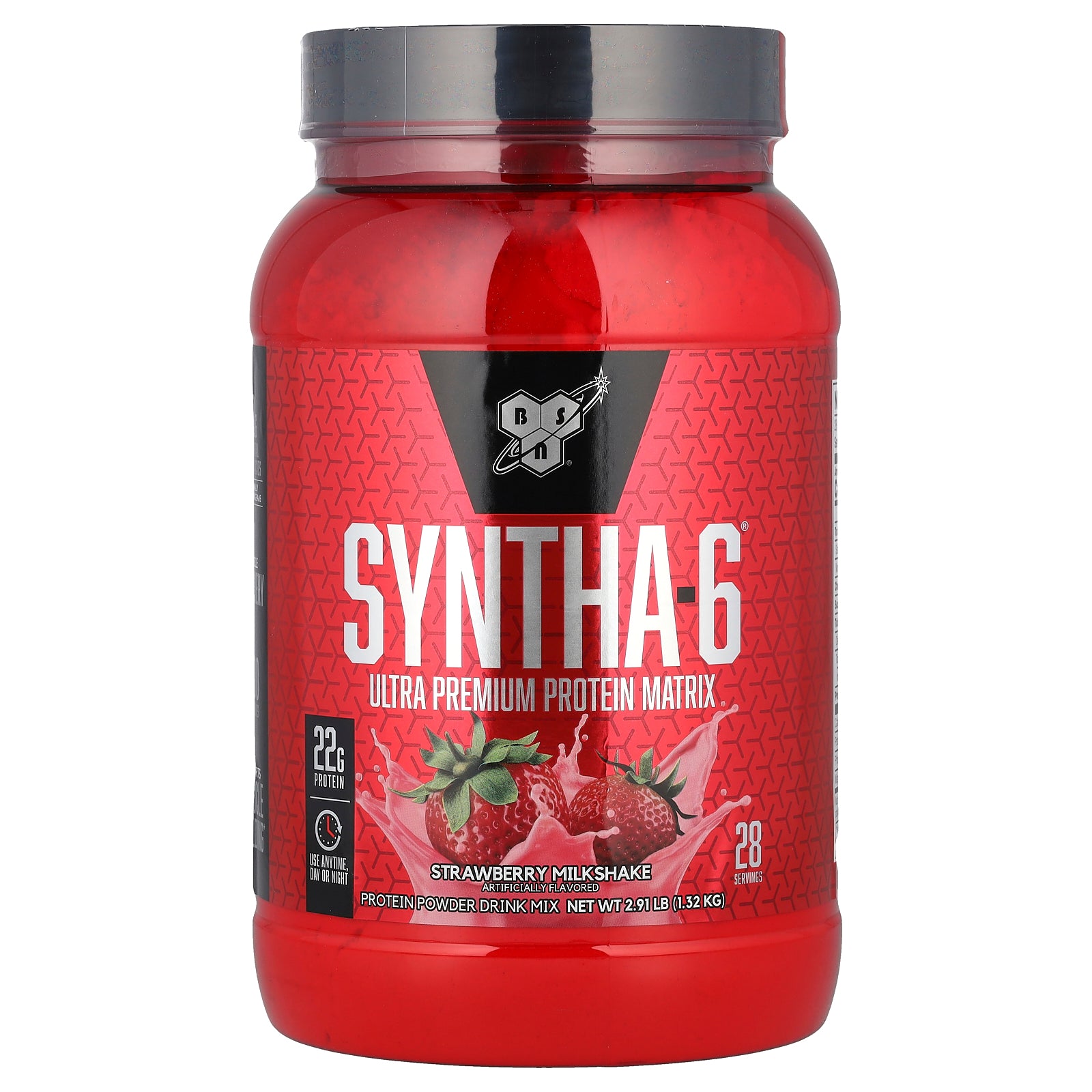 BSN, Syntha-6®, Ultra Premium Protein Matrix, Strawberry Milkshake, 2.91 lbs (1.32 kg)