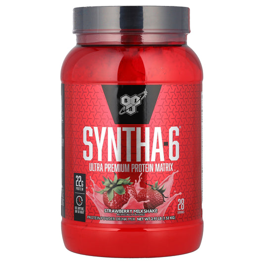 BSN, Syntha-6®, Ultra Premium Protein Matrix, Strawberry Milkshake, 2.91 lbs (1.32 kg)