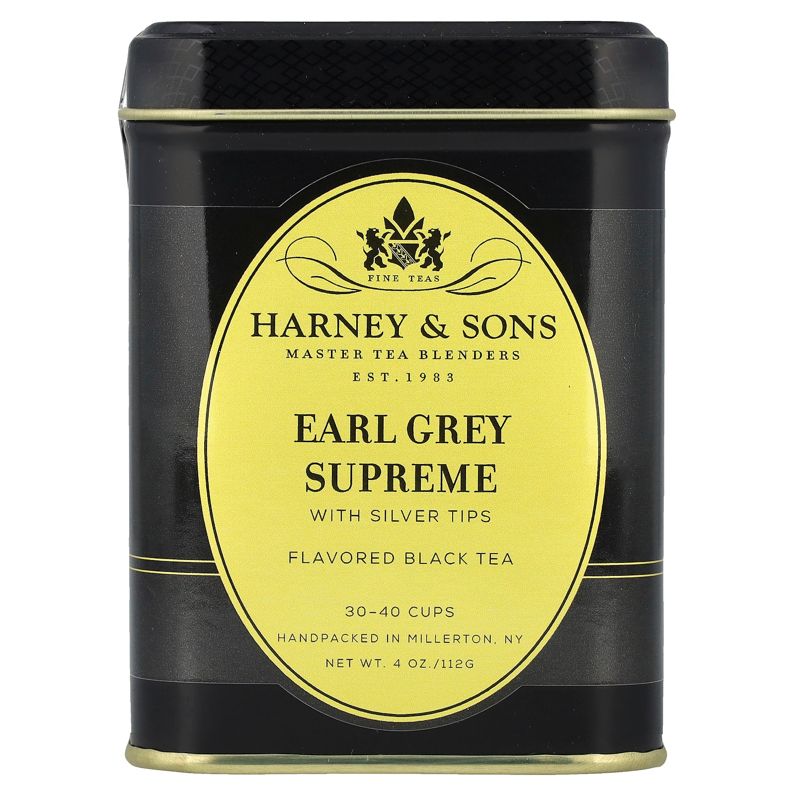 Harney & Sons, Black Tea, Earl Grey Supreme with Silver Tips, 4 oz (112 g)