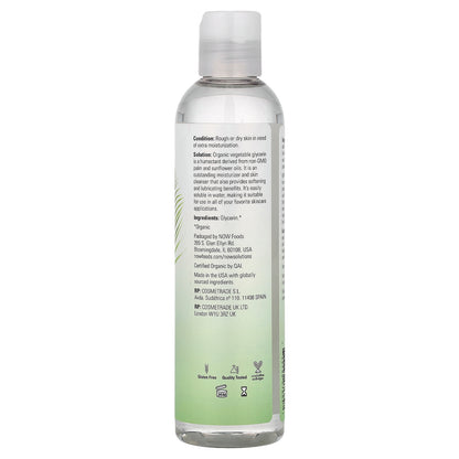 NOW Foods, Solutions, Organic Vegetable Glycerine, 8 fl oz (237 ml)