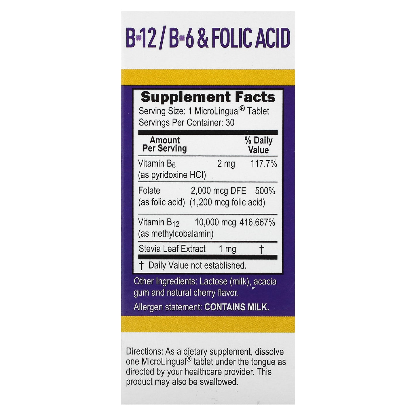 Superior Source, Methylcobalamin B-12, B-6 & Folic Acid, 30 MicroLingual Instant Dissolve Tablets