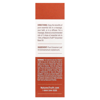 Nature's Truth, Pure Essential Oil, Warming Cinnamon, 0.51 fl oz (15 ml)