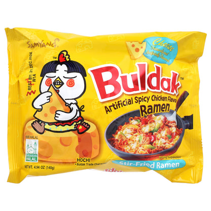 Buldak™, Stir-Fried Ramen, Spicy Chicken, Cheese, 5 Packs, 4.94 oz (140 g) Each