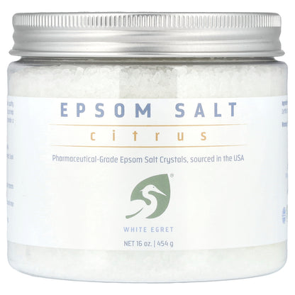 White Egret Personal Care, Epsom Salt, Citrus, 16 oz (454 g)