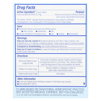 Boiron, Arnicare, Arnica Montana Meltaway Tablets, Unflavored, 60 Meltaway Tablets