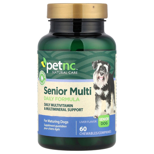 petnc NATURAL CARE, Senior Multi Daily Formula, Senior Dog, Liver, 60 Chewables