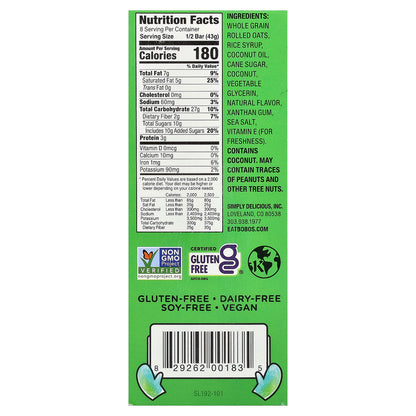 Bobo's Oat Bars, Oatmeal Bar, Coconut, 4 Bars, 3 oz (85 g) Each