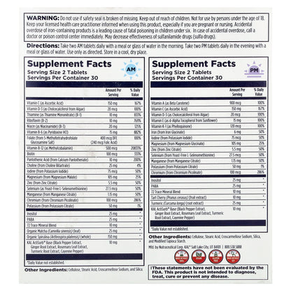 KAL, Multivitamin, Morning & Evening, 2 Pack, 60 Tablets Each