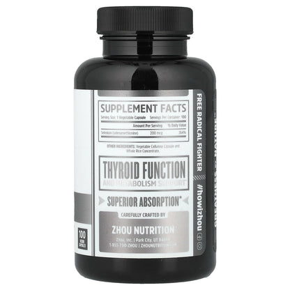 Zhou Nutrition, Selenium, 200 mcg, 100 Veggie Capsules