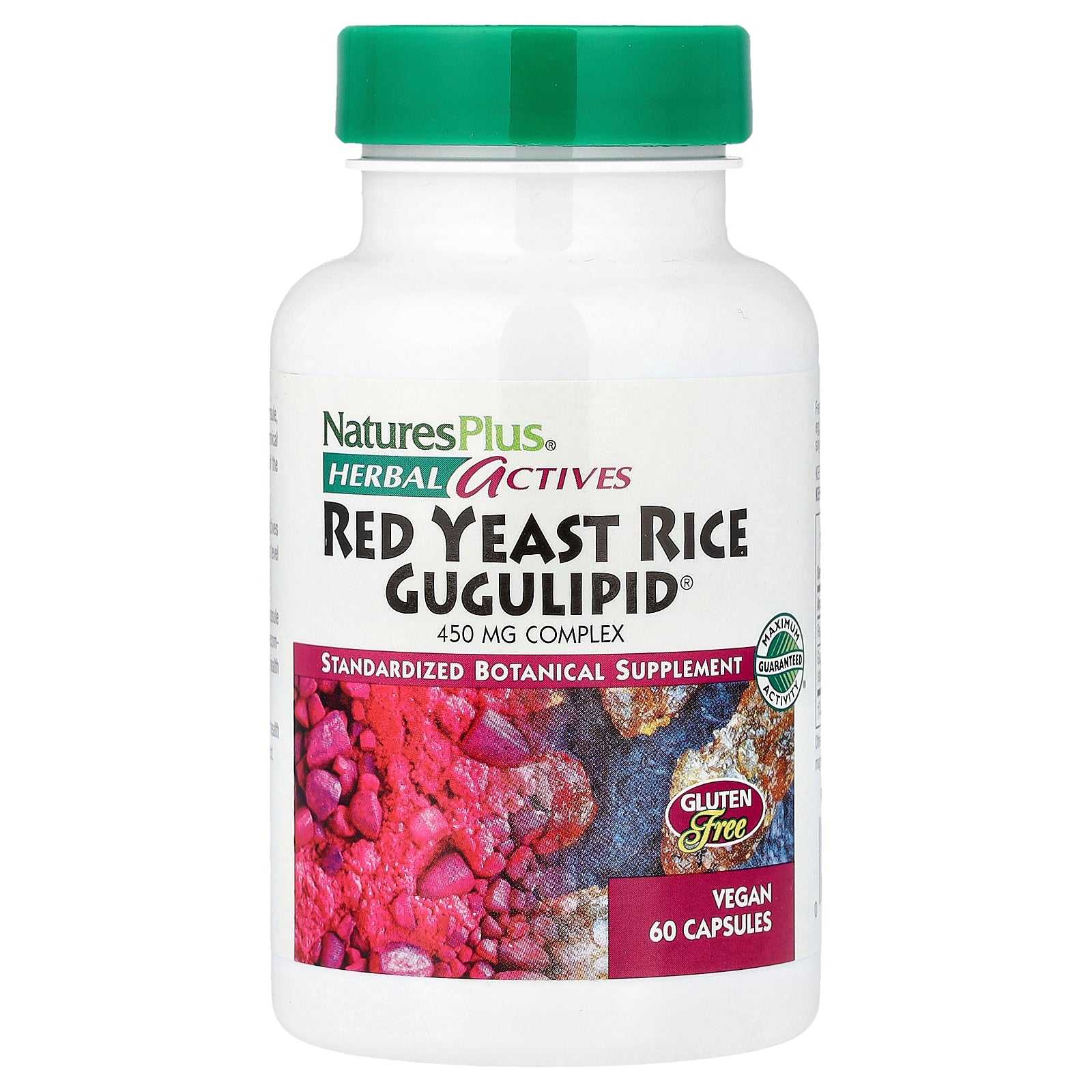 NaturesPlus, Herbal Actives, Red Yeast Rice Gugulipid®, 60 Vegan Capsules