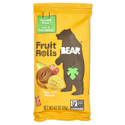 Bear, Fruit Rolls, Apple-Pear Mango, 5 Packs, 0.7 oz (20 g) Each