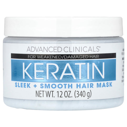 Advanced Clinicals, Keratin,  Sleek + Smooth Hair Mask,  12 oz (340 g)
