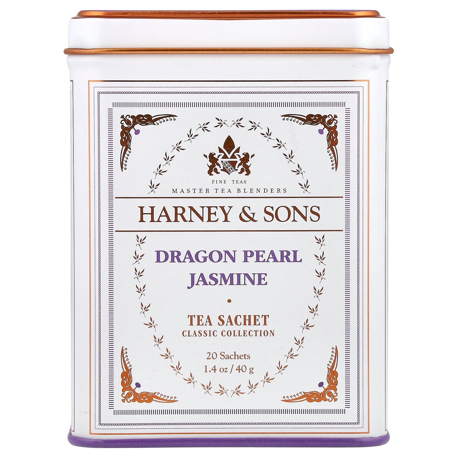 Harney & Sons, Classic Collection, Dragon Pearl Jasmine, 20 Tea Sachets, 1.4 oz (40 g)