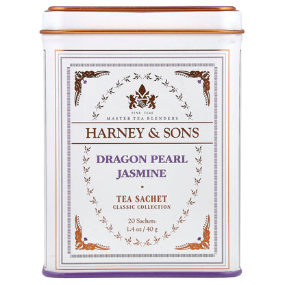 Harney & Sons, Classic Collection, Dragon Pearl Jasmine, 20 Tea Sachets, 1.4 oz (40 g)