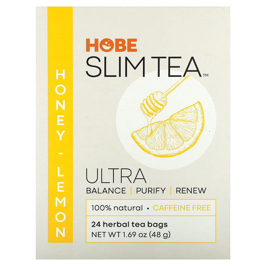 Hobe Labs, Ultra Slim Tea, Honey Lemon, Caffeine Free, 24 Herbal Tea Bags, 1.69 oz (48 g) Each